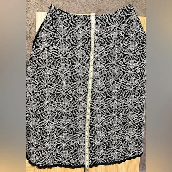 Piazza Sempione Black & White Lace A-Line Midi Skirt | Italian Designer Elegant - Picture 11 of 11
